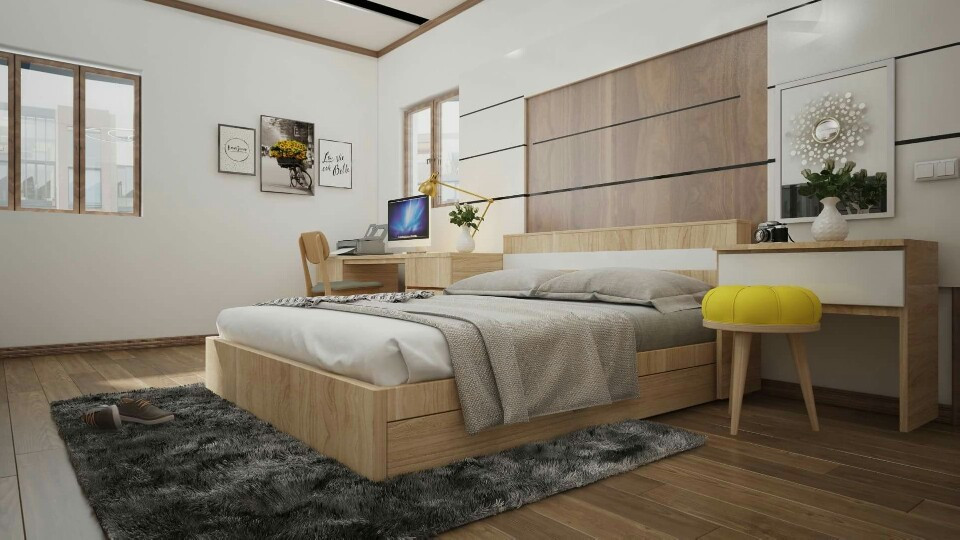 mẫu thiết kế nội thất phòng ngủ cho nhà riêng tại Tp. Vinh, Nghệ An ( Đường Nguyễn Huy Liệu ) 