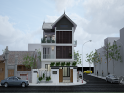 Thiết kế kiến trúc nhà ở biệt thự tại Tp. Vinh, Nghệ An ( Chị Ánh )